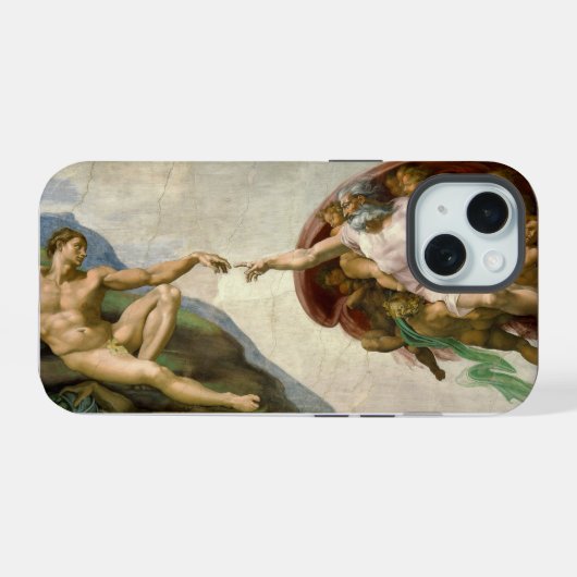 Michelangelo Creatie van Adam Art iPhone 15 Case (Achterkant horizontaal)