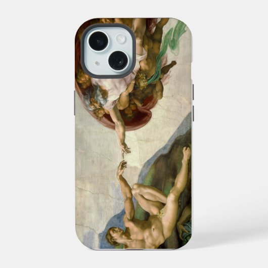 Michelangelo Creatie van Adam Art iPhone 15 Case (Achterkant)