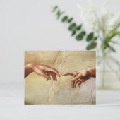 Michelangelo Creatie van Adam Sistine Chapel Briefkaart (Staand voorkant)