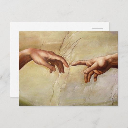 Michelangelo Creatie van Adam Sistine Chapel Briefkaart (Voorkant / Achterkant)