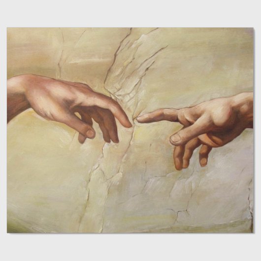 Michelangelo Creatie van Adam Sistine Chapel Cadeaupapier (Vlak)