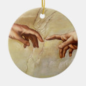 Michelangelo Creatie van Adam Sistine Chapel Keramisch Ornament (Voorkant)
