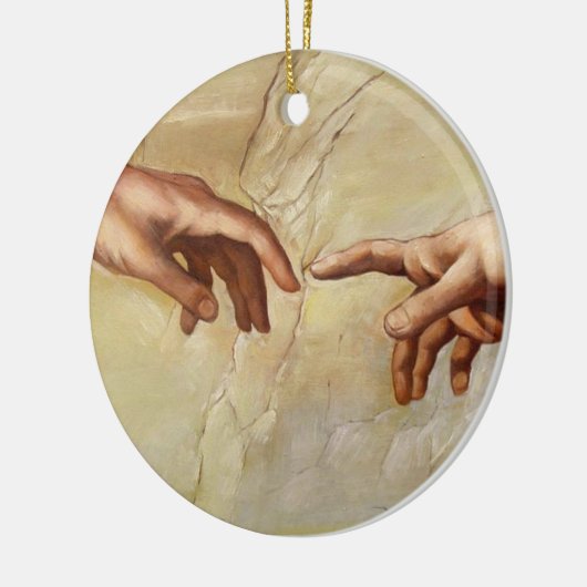 Michelangelo Creatie van Adam Sistine Chapel Keramisch Ornament (Links)