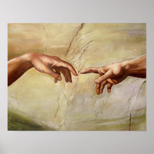 Michelangelo Creatie van Adam Sistine Chapel Poster (Voorkant)