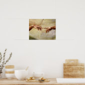 Michelangelo Creatie van Adam Sistine Chapel Poster (Keuken)