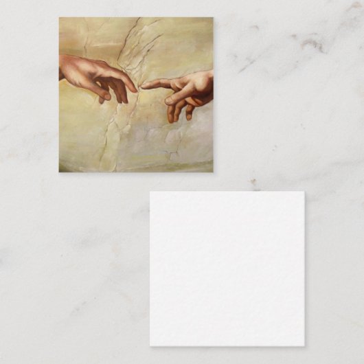 Michelangelo Creatie van Adam Sistine Chapel Vierkante Visitekaartje (Voorkant / Achterkant)