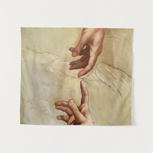 Michelangelo Creatie van Adam Sistine Chapel Wandkleed (Voorkant (horizontaal))