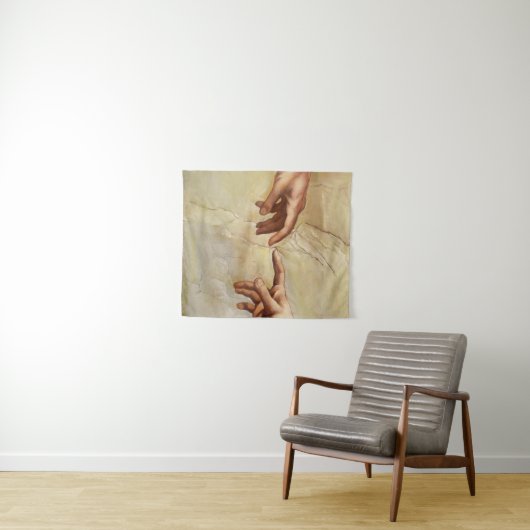 Michelangelo Creatie van Adam Sistine Chapel Wandkleed (In Situ (horizontaal))