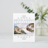 Michelangelo Creatie van Man dat met Citaat schild Briefkaart (Staand voorkant)