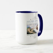 Michelangelo Creatie van Man dat met Citaat schild Mok (Voorkant rechts)