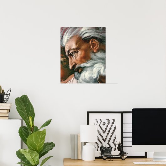 Michelangelo Creation Adam God Poster (Thuiskantoor)