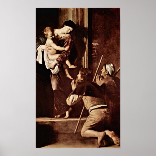 Michelangelo da Caravaggio - Madonna van Pilgrims Poster (Voorkant)