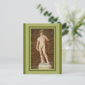 MICHELANGELO DAVID MET VIJGENBLAD BRIEFKAART (Staand voorkant)