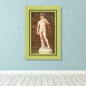 MICHELANGELO DAVID MET VIJGENBLAD CANVAS AFDRUK (Insitu (Houten vloer))