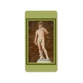 MICHELANGELO DAVID MET VIJGENBLAD ETIKET (Voorkant)