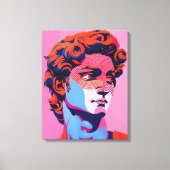 Michelangelo David Neon Pop Kunstillustratie Canvas Afdruk (Voorkant)