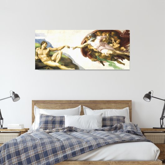 MICHELANGELO - De creatie van Adam 1512 Canvas Afdruk (Insitu (Slaapkamer))