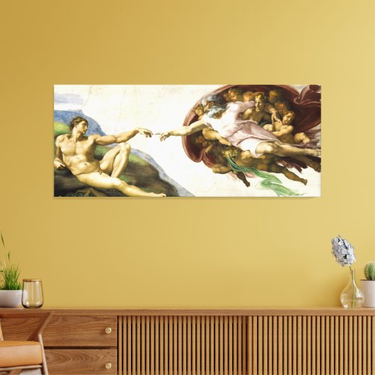 MICHELANGELO - De creatie van Adam 1512 Canvas Afdruk (Insitu (Woonkamer))