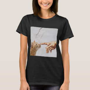 Michelangelo de creatie van de kat t-shirt