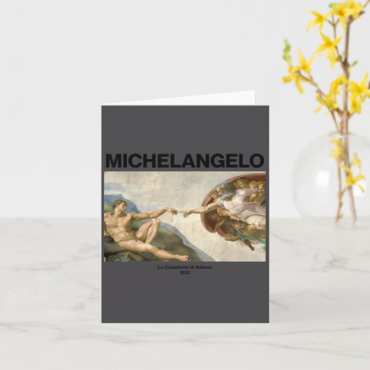 Michelangelo - De Schepping Van Adam _ Bekende Sch Kaart (Gele Bloem)