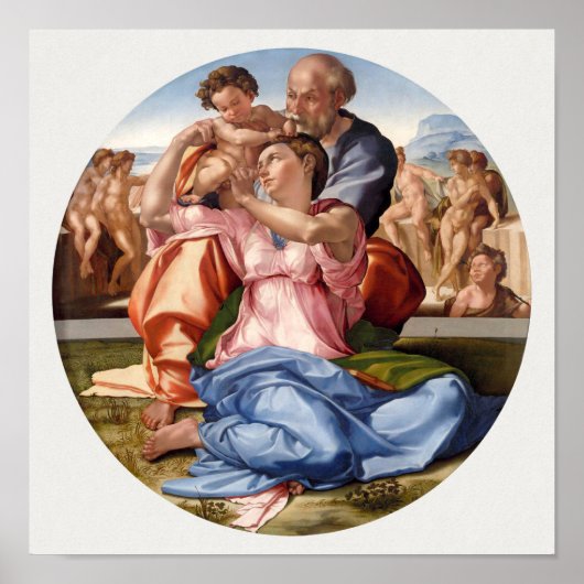 Michelangelo-Doni Tondo Poster (Voorkant)