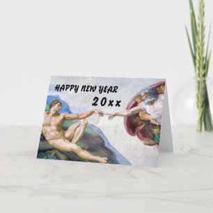 Michelangelo - Gelukkig Nieuwjaar / Schepping van Feestdagen Kaart