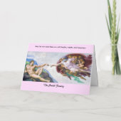 Michelangelo - Gelukkig nieuwjaar / Schepping van Feestdagen Kaart (Achterkant)