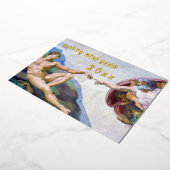 Michelangelo - Gelukkig nieuwjaar / Schepping van  Folie Feestdagenkaart (Gedraaid)