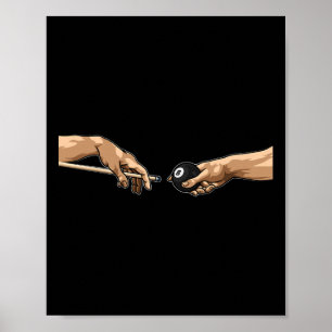 Michelangelo handen creatie van Adam Pool Billiard Poster