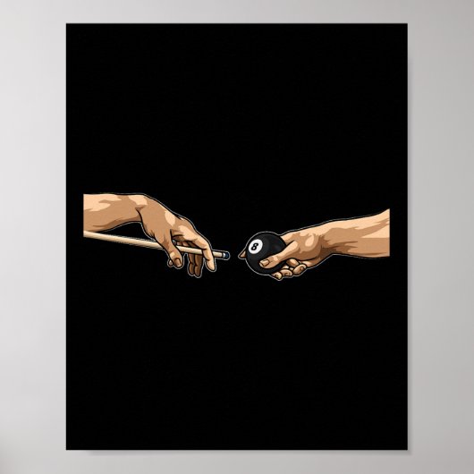 Michelangelo handen creatie van Adam Pool Billiard Poster (Voorkant)