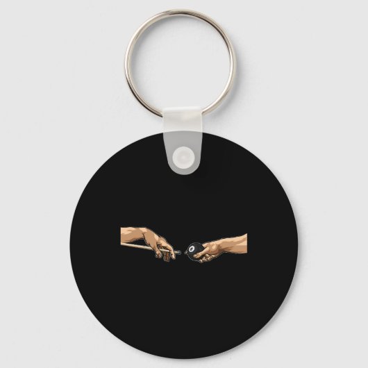 Michelangelo handen creatie van Adam Pool Billiard Sleutelhanger (Voorkant)