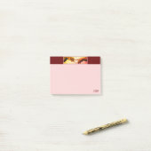 Michelangelo handen kunst op bordeauxrood en roze post-it® notes (Op bureau)