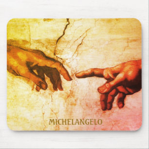 Michelangelo handen vintage kunst muismat