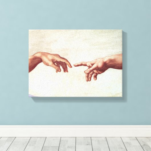 Michelangelo Hands Canvas Afdruk (Insitu (Houten vloer))