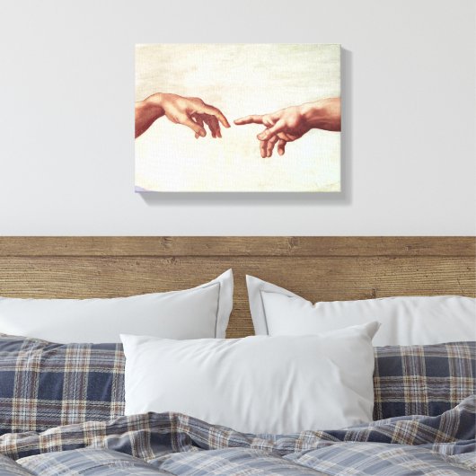 Michelangelo Hands Canvas Afdruk (Insitu (Slaapkamer))