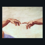 Michelangelo Hands Poster<br><div class="desc">Michelangelo Hands. Fresco Sistine Chapel. Een van de meest iconische scènes in de Westerne kunst. Dit detail van Michelangelo's creatie van Adam shows God, die met zijn creatie met vingers aanraakt. Het werk wordt belast met religieuze en culturele invoer en is een van de meest erkende afbeeldingen ter wereld. Een...</div>