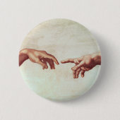 Michelangelo Hands Ronde Button 5,7 Cm (Voorkant)
