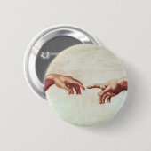 Michelangelo Hands Ronde Button 5,7 Cm (Voorkant /achterkant)