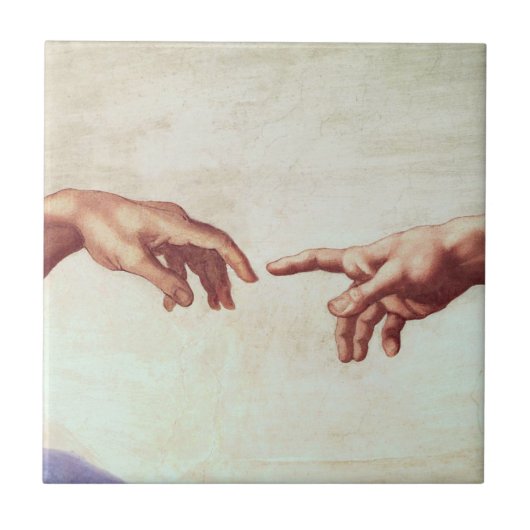 Michelangelo Hands Tegeltje (Voorkant)