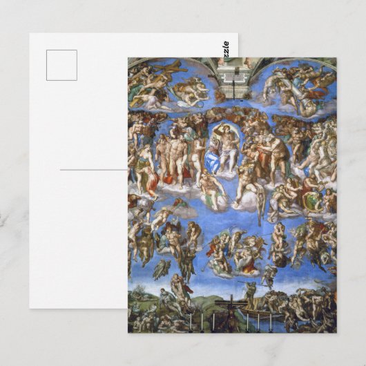 Michelangelo Het Laatste Oordeel Kunstprint Briefkaart (Voorkant / Achterkant)