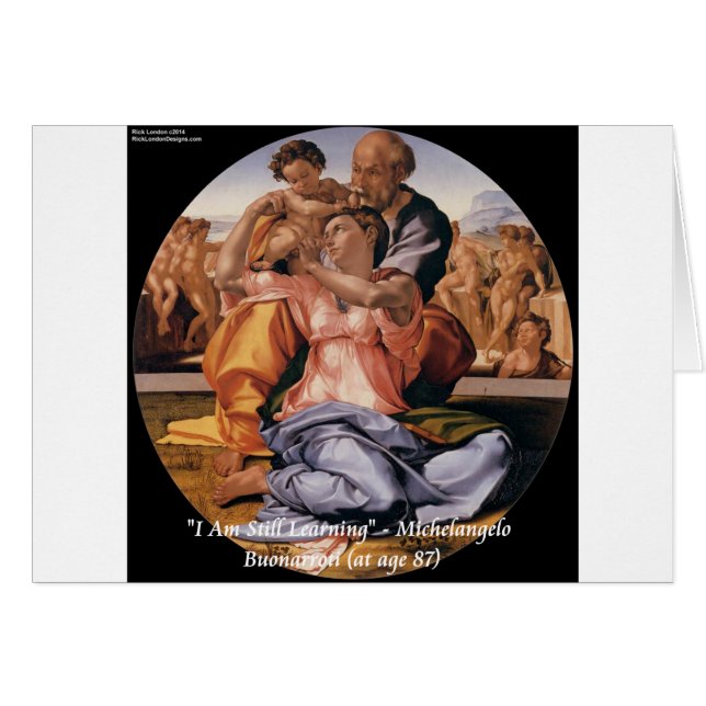 Michelangelo Kunst & beroemde "leren" citaat (Voorkant Horizontaal)