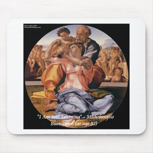 Michelangelo Kunst & beroemde "leren" citaat Muismat (Voorkant)