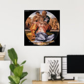 Michelangelo Kunst & beroemde "leren" quote poster (Thuiskantoor)