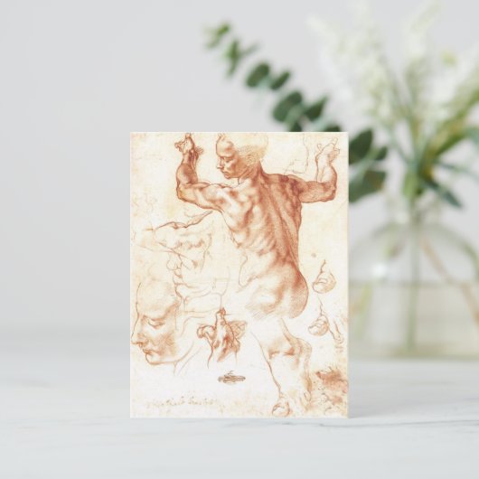 Michelangelo - Libisch schilderij Sibyl Briefkaart (Staand voorkant)