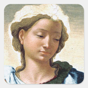 Michelangelo Madonna en kinderkerst Vierkante Sticker