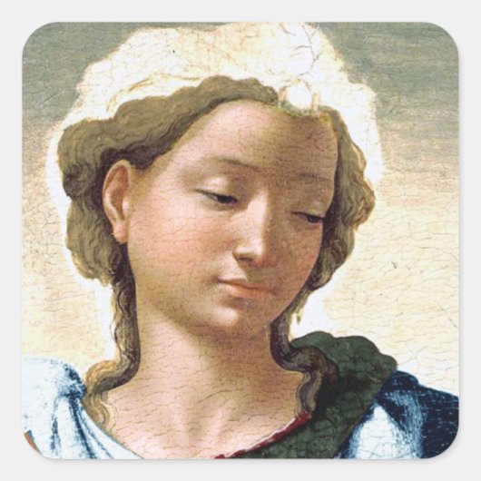 Michelangelo Madonna en kinderkerst Vierkante Sticker (Voorkant)
