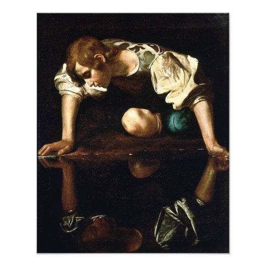 Michelangelo Merisi da Caravaggio "Narcissus" Foto Afdruk (Voorkant)