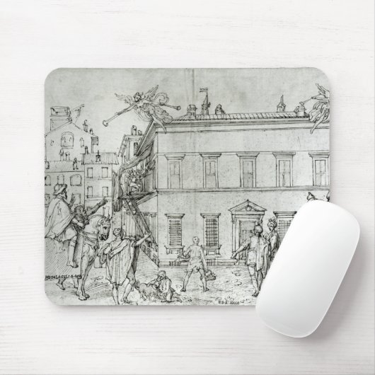 Michelangelo op horseback en bezoekt een kunstenaa muismat (Met muis)