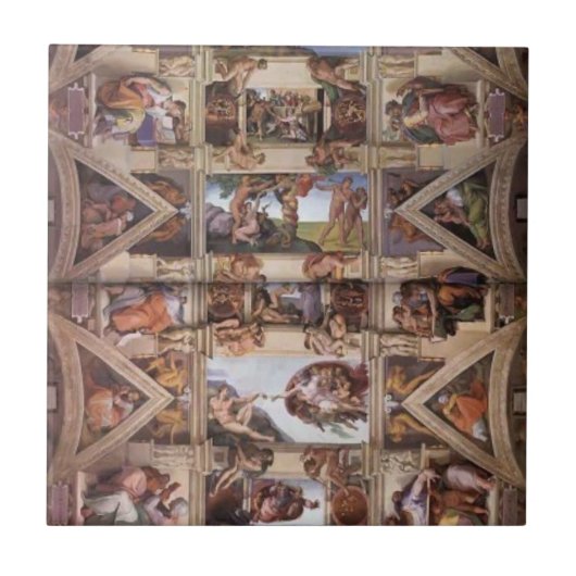 Michelangelo: Plafond voor sistine Chapel Tegeltje (Voorkant)
