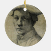 Michelangelo Portret van Andrea Quaratesi Keramisch Ornament (Achterkant)